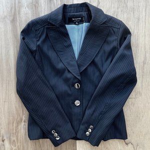 SIGNATURE BY LARRY LEVINE Women’s Gray Blue Long Sleeve Lined Blazer Jacket 2P